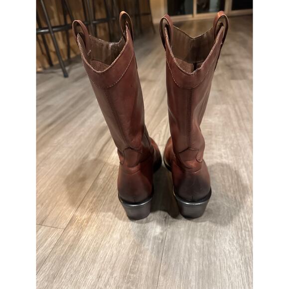 Arturo Chiang Rossa Brown Leather Western Boot Pull On Women's Size 8½ - Picture 2 of 10